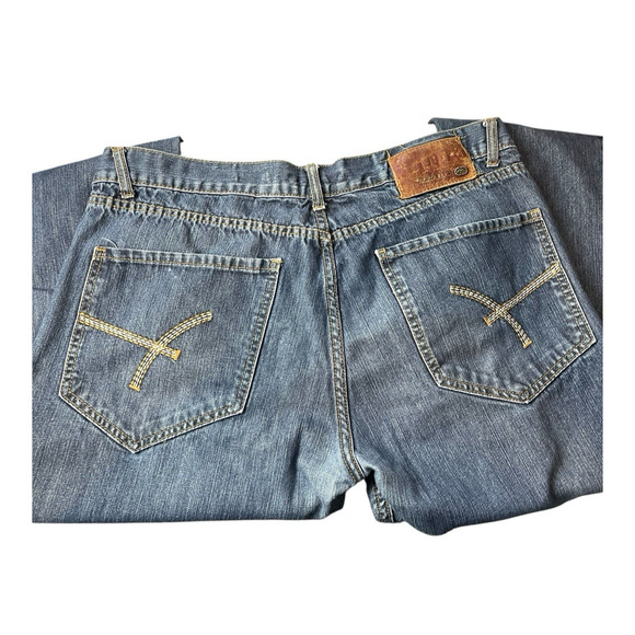 Ecko Unltd Jeans Mens W38 L32 Blue Slim Straight Fit Dark Wash Denim Cotton - Picture 1 of 11